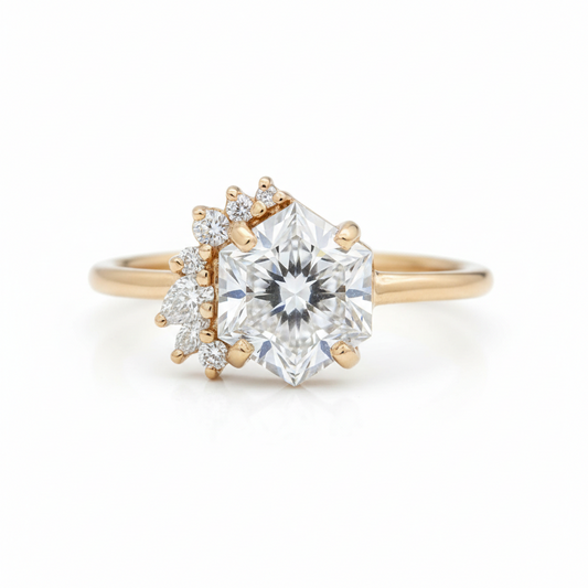 1.700ct Hexagon Lab Grown Diamond Engagement Ring