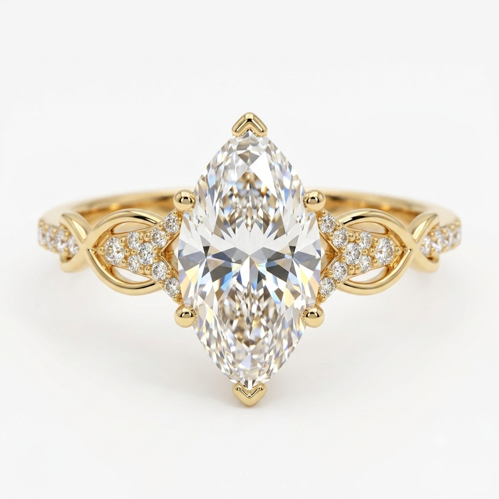 1.10 ct Marquise Lab-Grown Diamond Engagement Ring