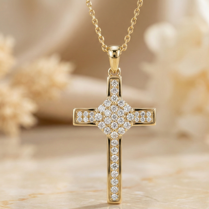 0.700ct lab grown Cross Necklace