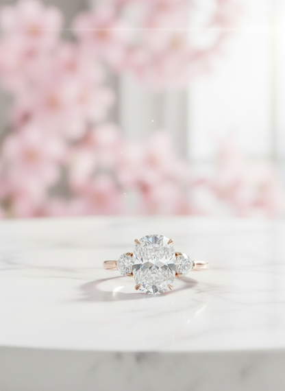 1.80 ct Cushion Cut Lab-Grown Three Stone Engagement Ring
