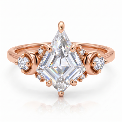 1.20ct Kite Cut Lab Grown Diamond Engagement Ring 14k Rose Gold Ring