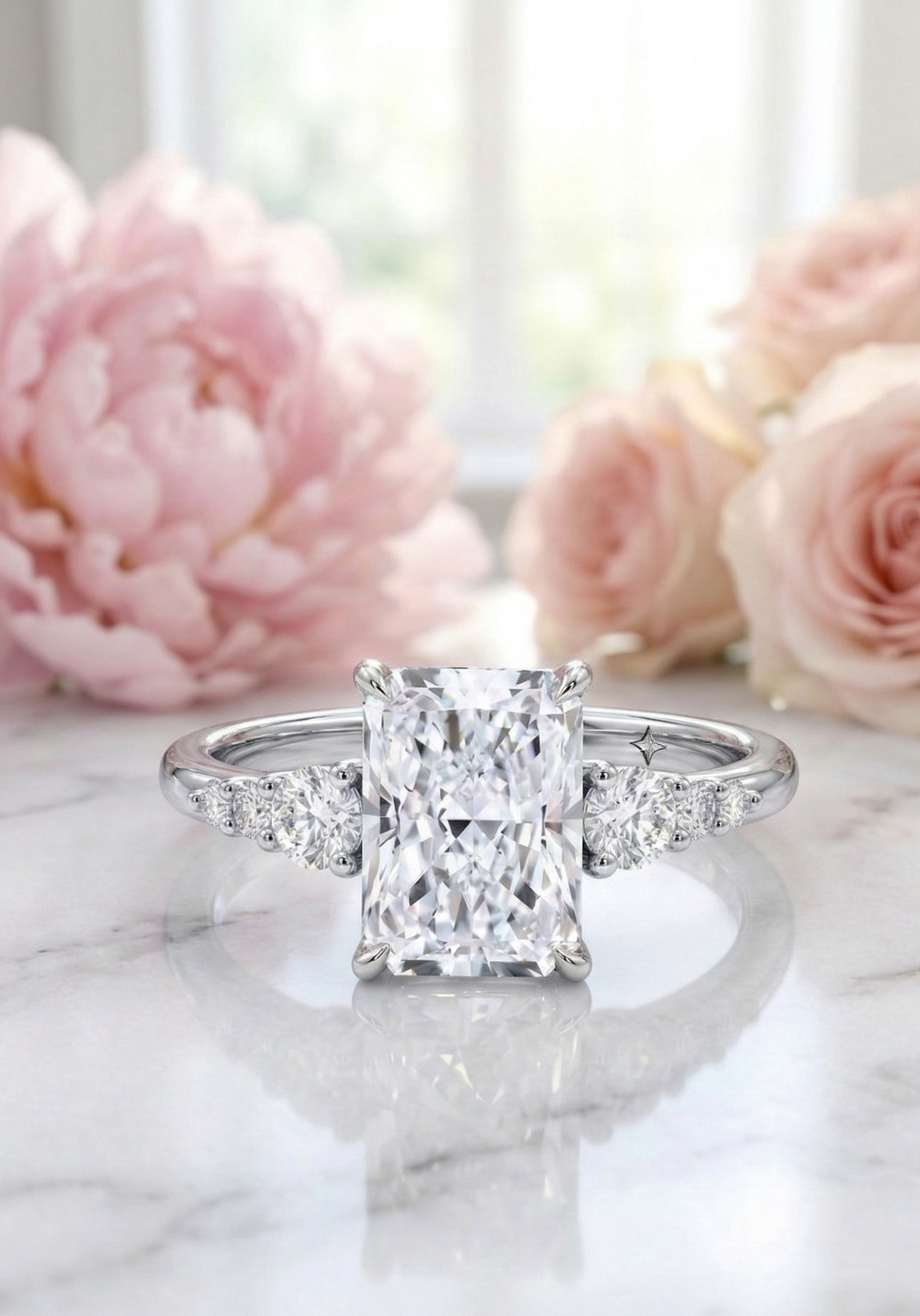 diamond engagement rings radiant cut​


