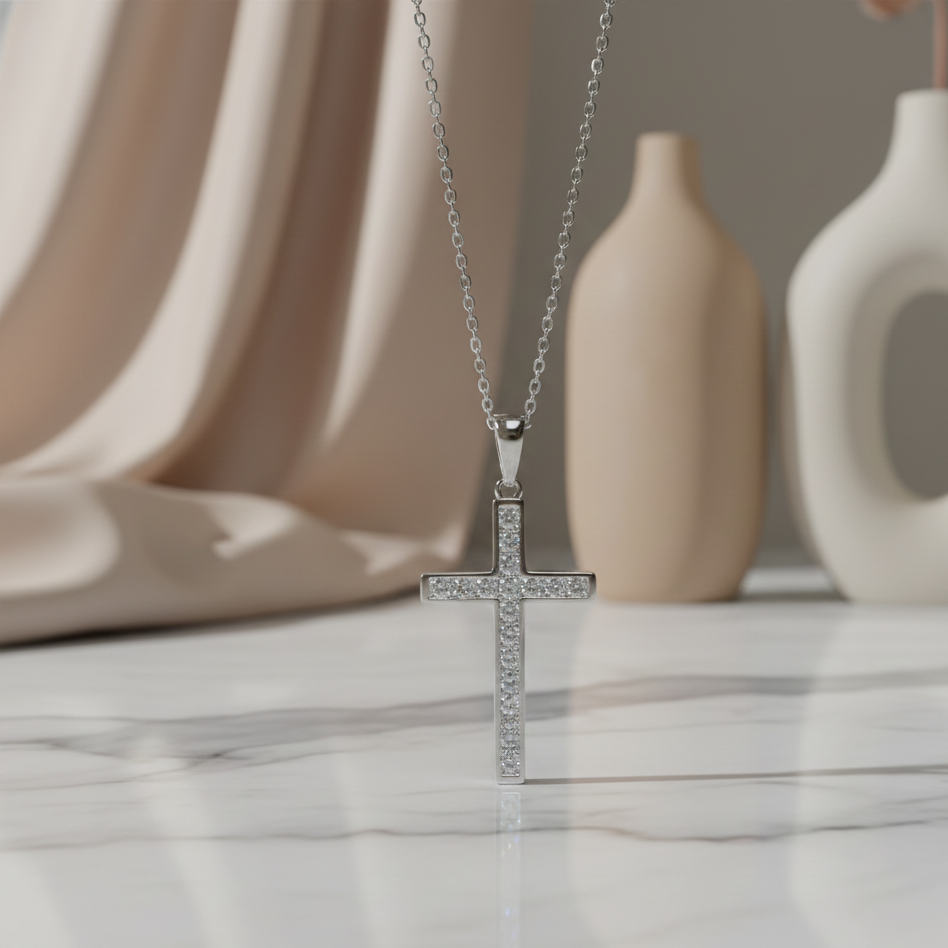 moissanite diamond cross pendant​

