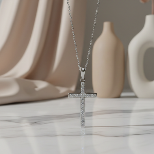 moissanite diamond cross pendant​

