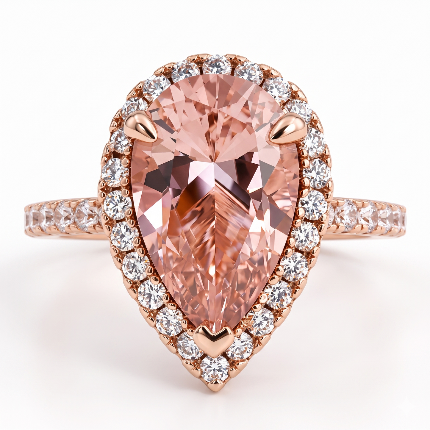 2.00ct  Pear Morganite Engagement Ring