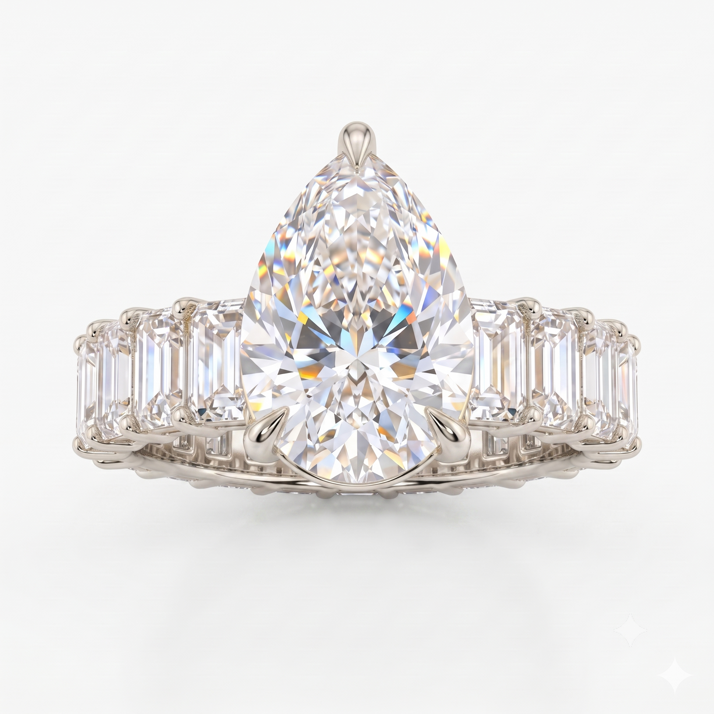 2.0CT Pear shaped Lab-Grown engagement ring