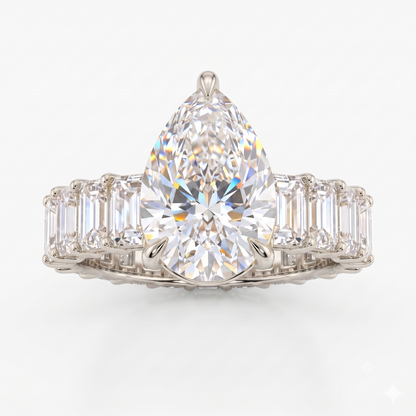 2.0CT Pear shaped Lab-Grown engagement ring