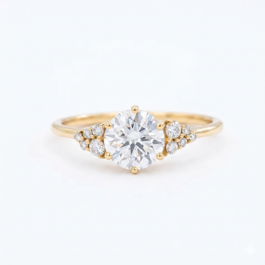 1.14 ct Round Lab-Grown Diamond Engagement Ring – Yellow Gold