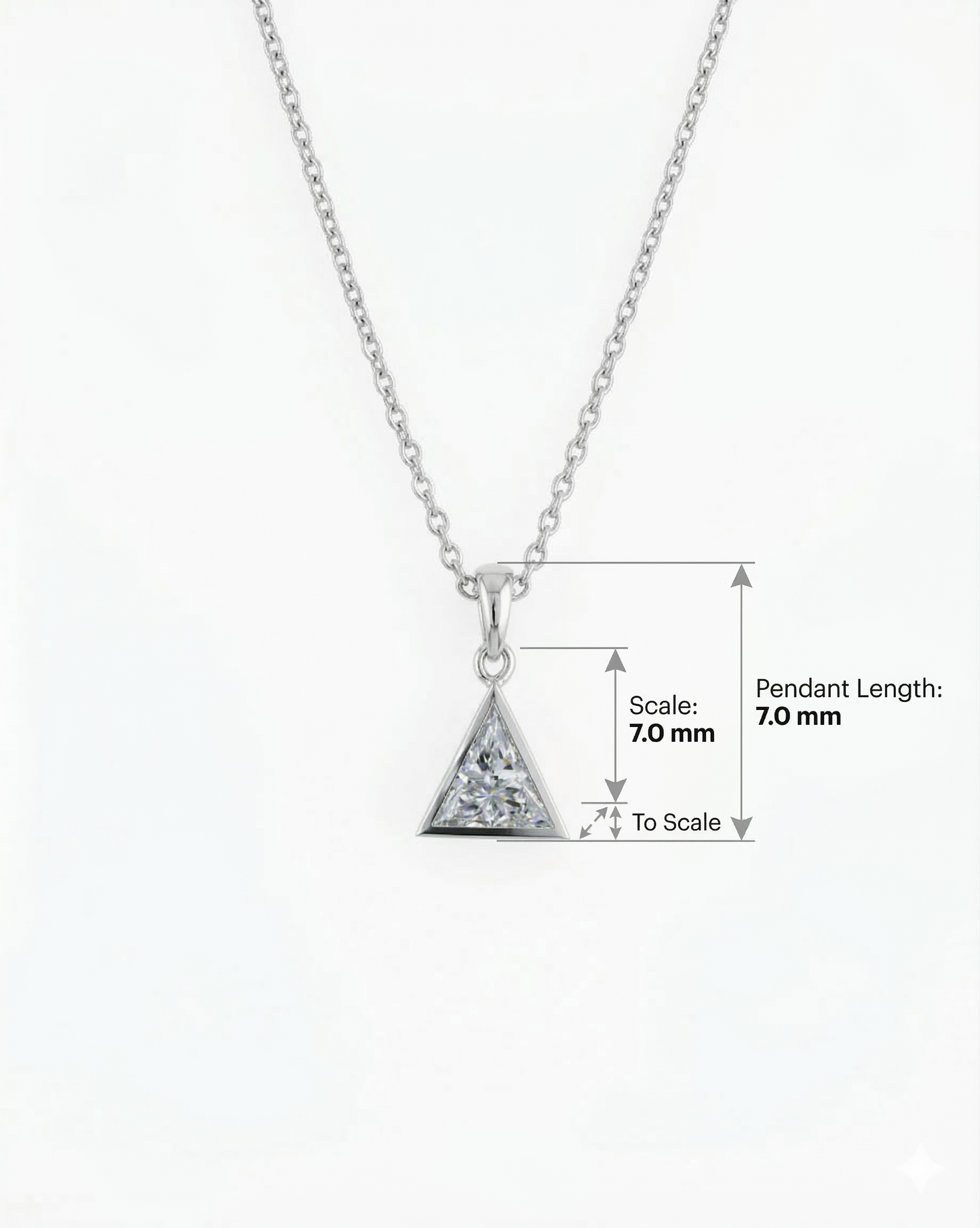  Trilliant Cut Pendant Necklace