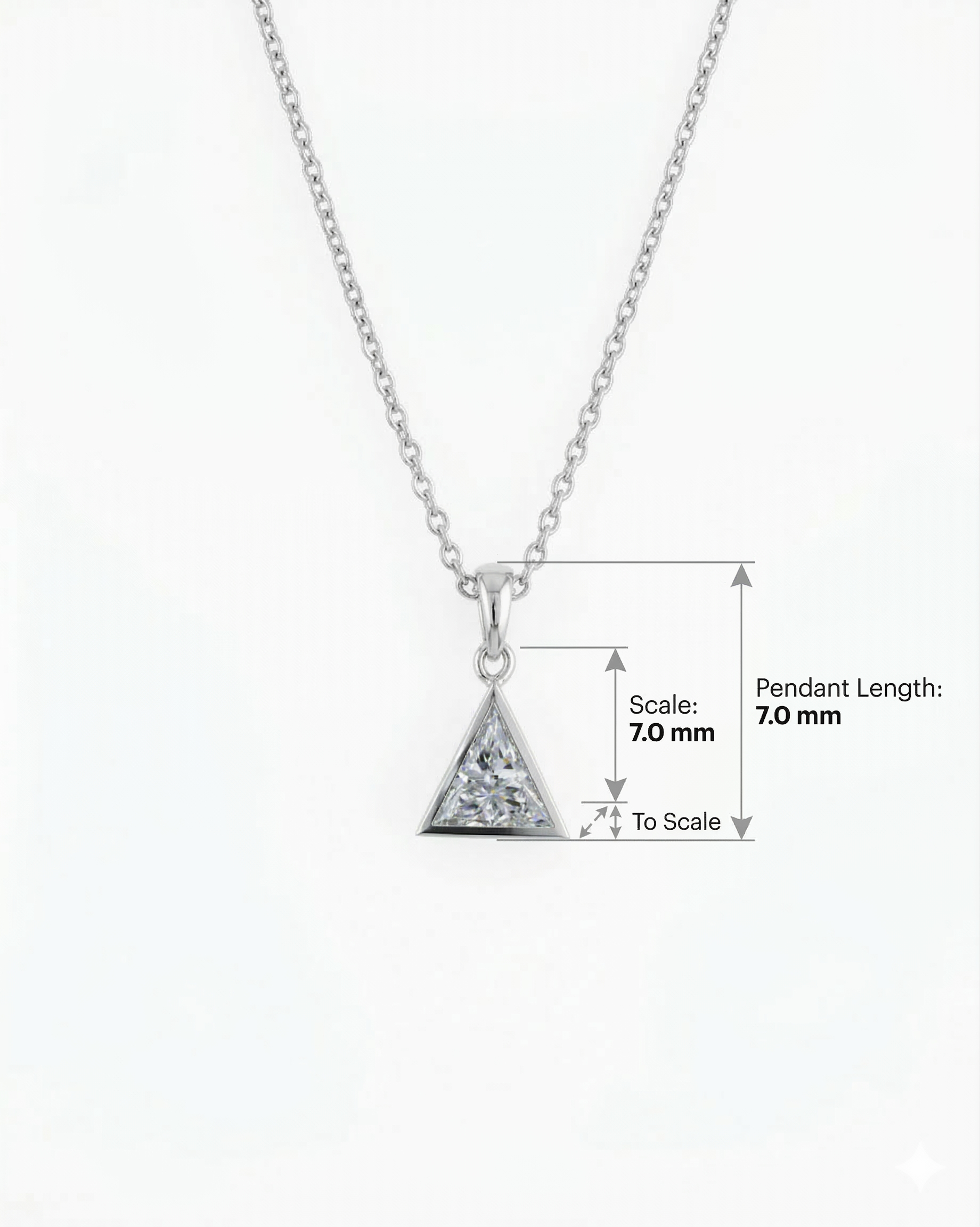  Trilliant Cut Pendant Necklace