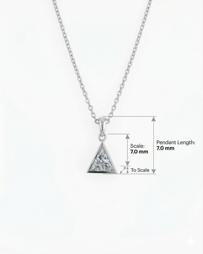  Trilliant Cut Pendant Necklace