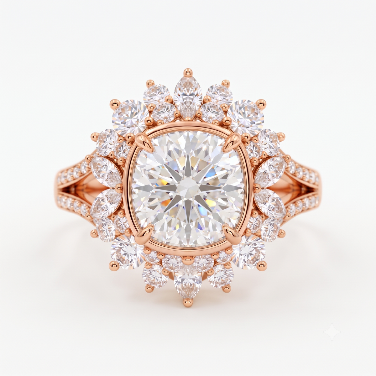 cushion cut halo ring​

