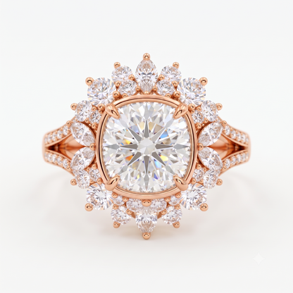 cushion cut halo ring​

