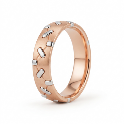 14k& 18K Two Tone Rose gold Wedding Bands 6 mm