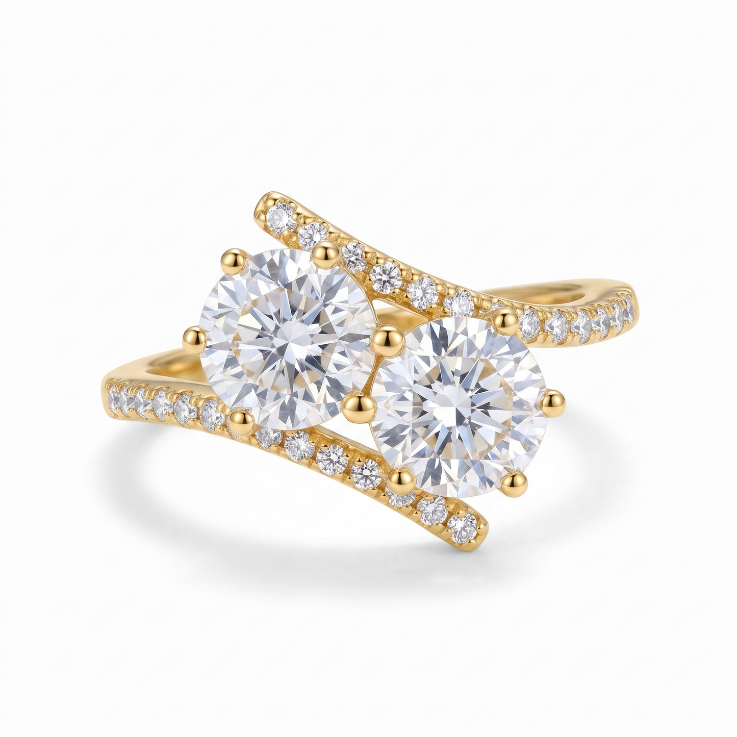 2.60 CT Two Stone Lab Grown Diamond Toi et Moi Engagement Ring
