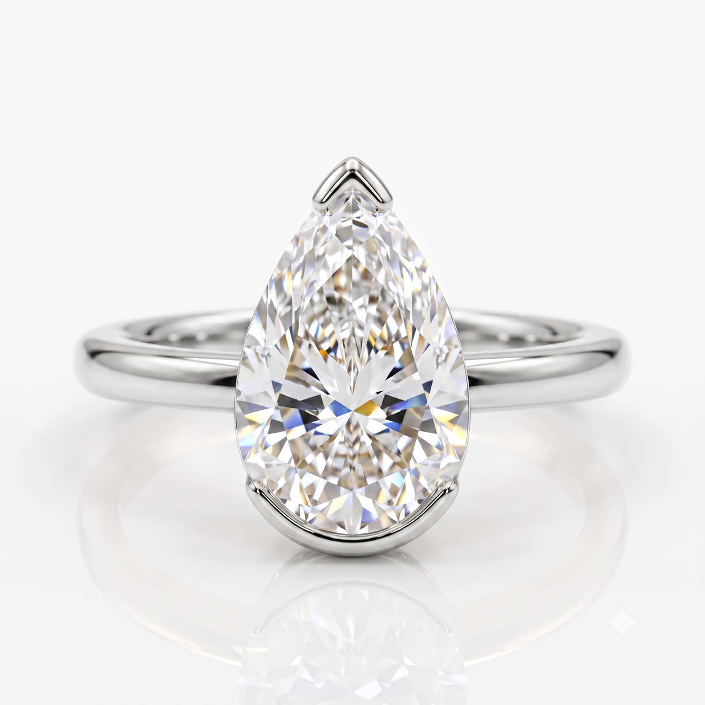1.25 ct Pear Lab-Grown Engagement Ring - Elegant Solitaire
