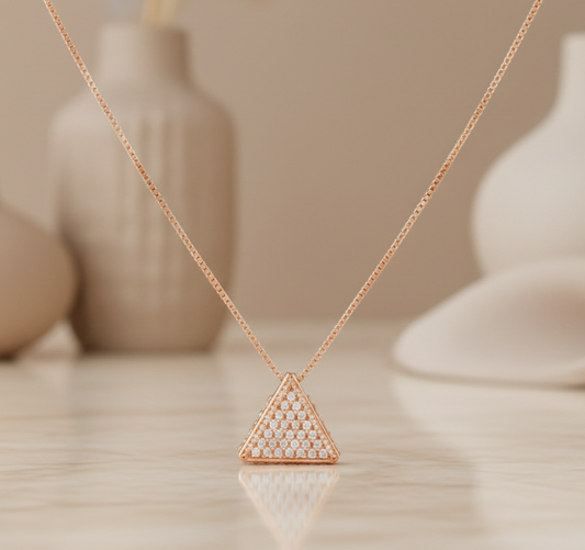 0.300 Ct Triangle Lab-Grown Diamond Necklace – 14K Gold Pendant