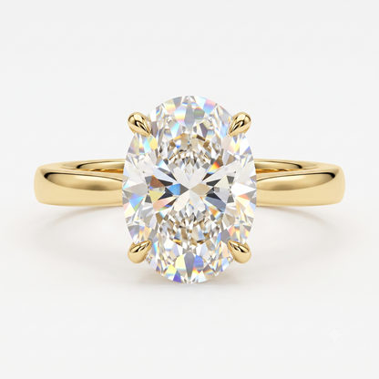 classic solitaire lab grown diamond ring