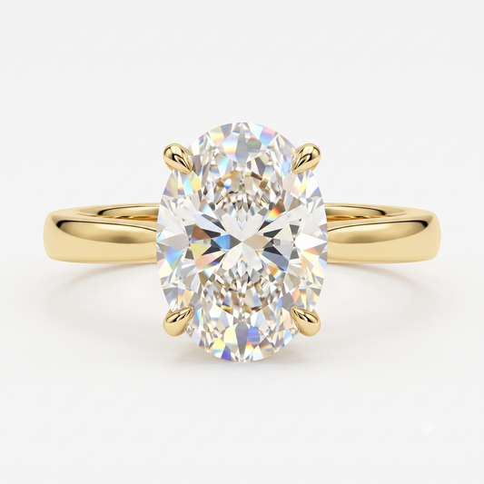classic solitaire lab grown diamond ring