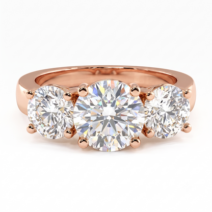 2.0 Ctw Round Cut Lab-grown Three-Stone Engagement Ring Solid 14k White Gold