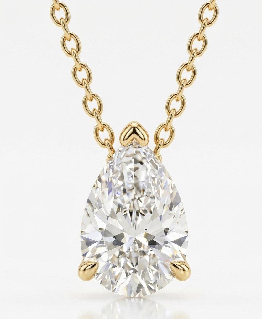 pear shaped diamond necklace pendant​

