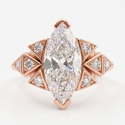 3.930ct Marquise Cut Lab-Grown Diamond Engagement Ring