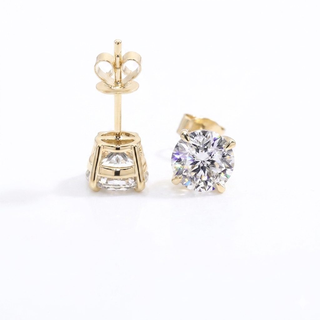 2.00ct Lab-Grown Stud Earrings Screw Back, Birthday Gifts Her