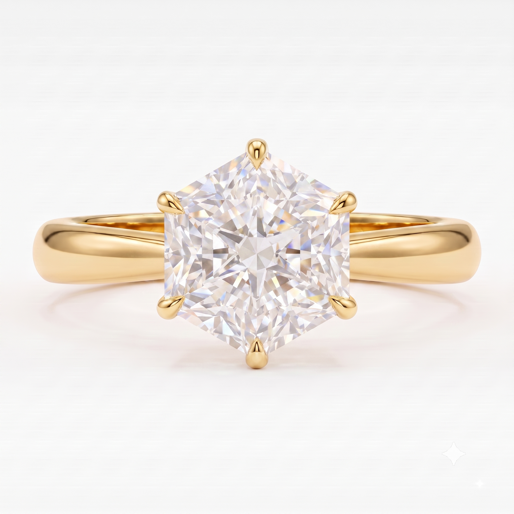 elongated hexagon engagement ring​

