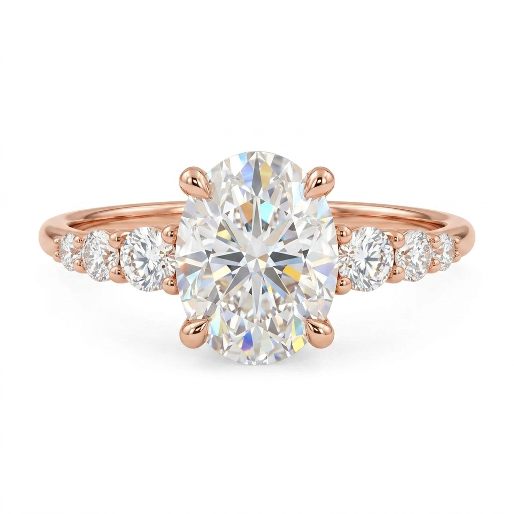 1.25 ct Oval Cut Lab Grown Diamond Engagement Ring • Vintage Inspired Wedding Ring