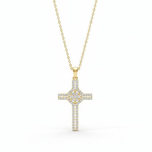 0.700 ct Moissanite Cross Necklace
