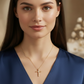 0.100 Ct Moissanite Cross Necklace – 14K Gold Christian Pendant