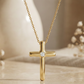 0.100 Ct Moissanite Cross Necklace – 14K Gold Christian Pendant