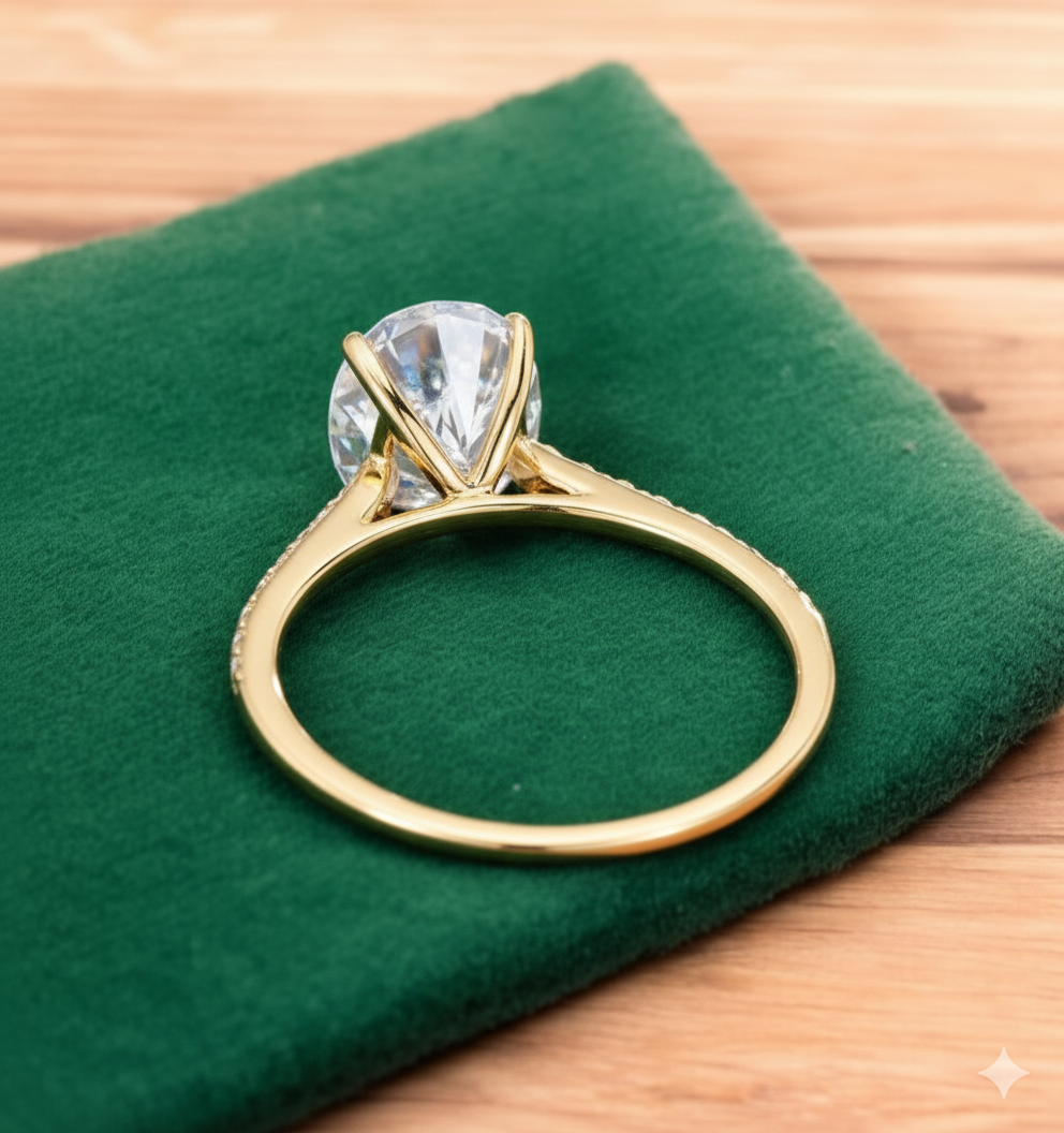 2.680 ct Oval Shaped Lab Grown Diamond Engagement Ring