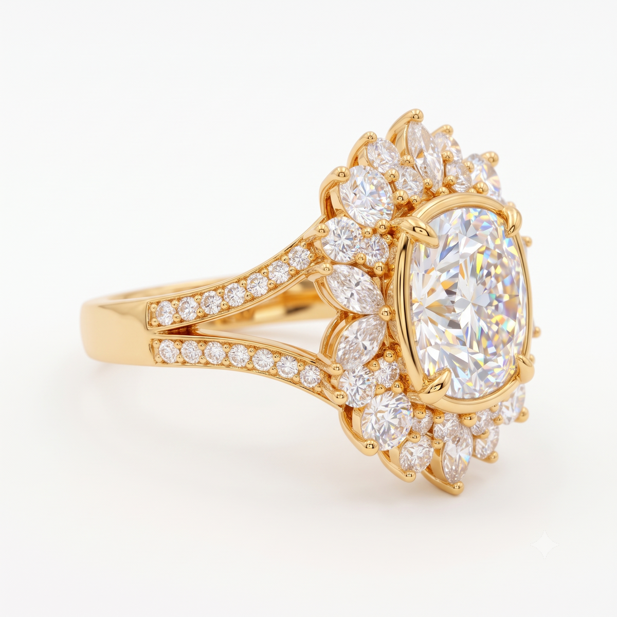 halo cushion engagement ring​

