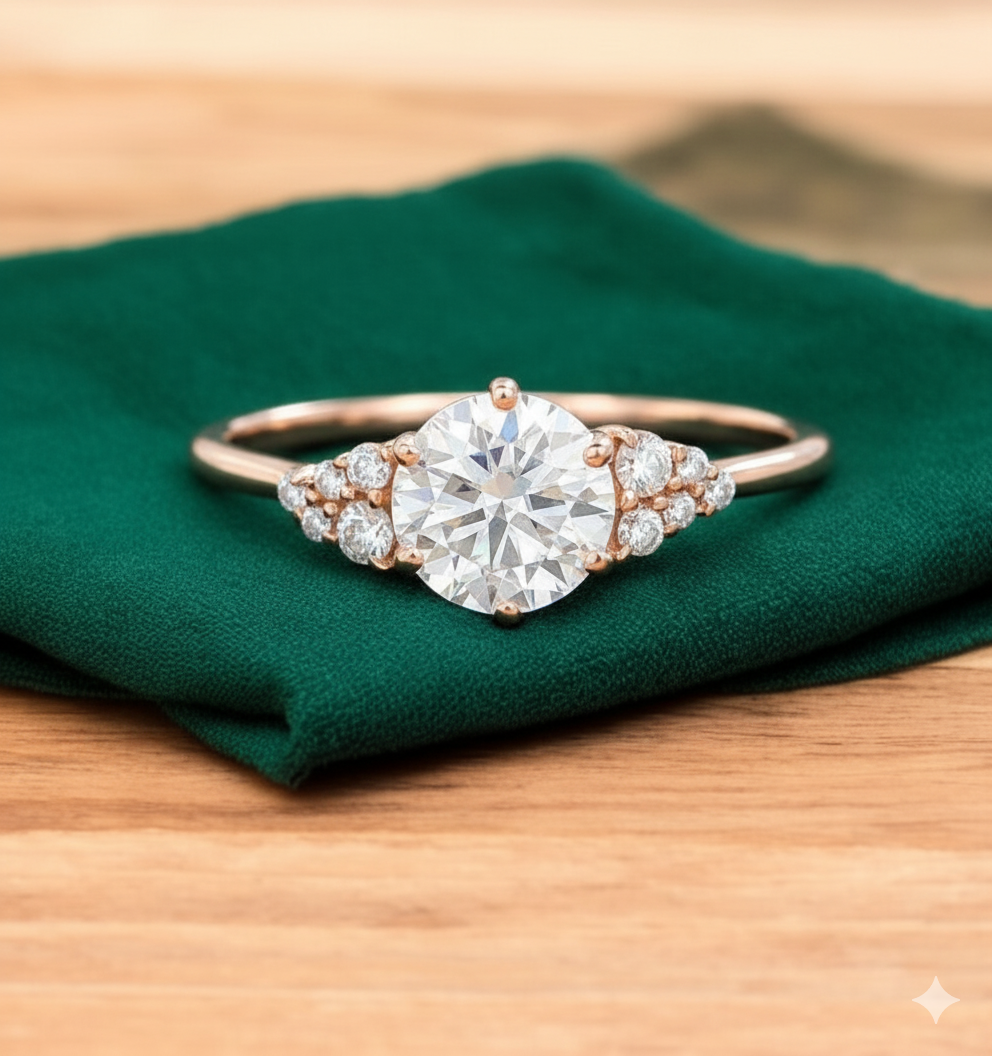1.14ct Round Cut Lab-Grown Diamond Engagement Ring 14k Yellow Gold