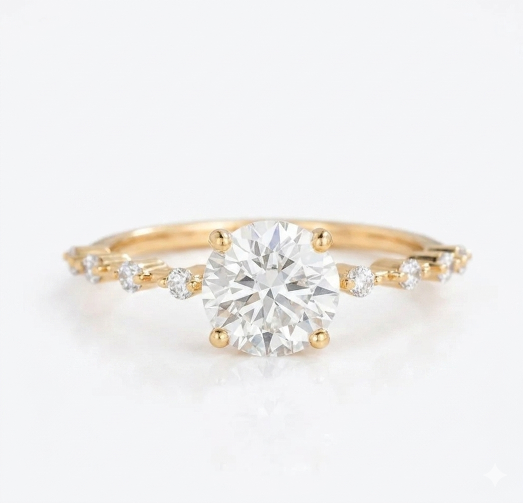 1.12 ct Round Lab Diamond Engagement Ring | Amavida