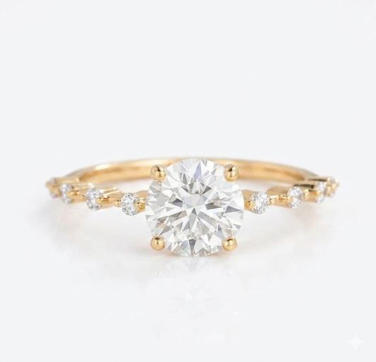 1.12 ct Round Lab Diamond Engagement Ring | Amavida
