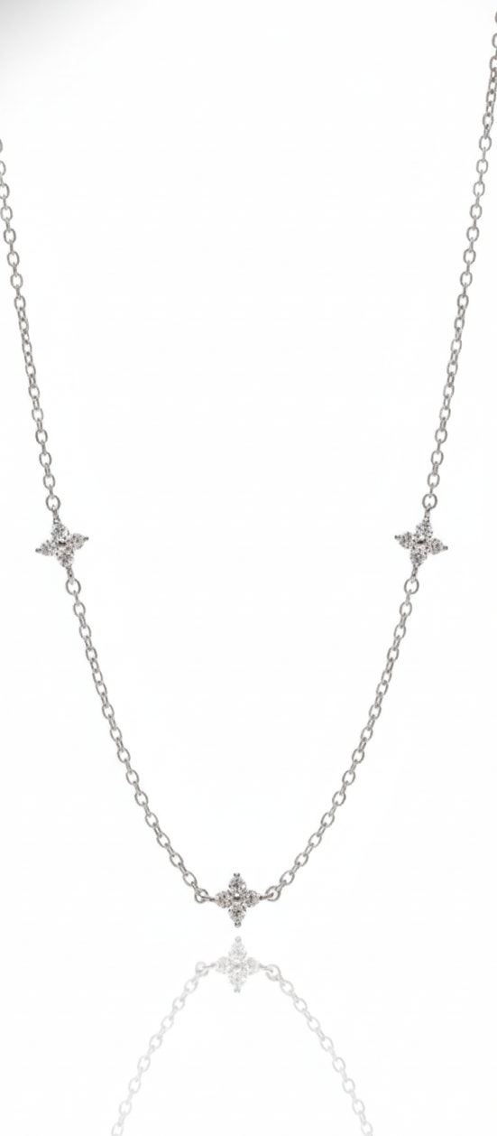 dainty gold necklace with diamond