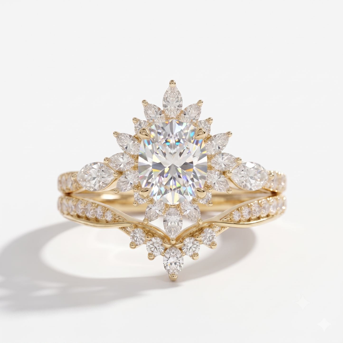 2.50 Ct Oval Lab-Grown Engagement & Bridal Ring Set
