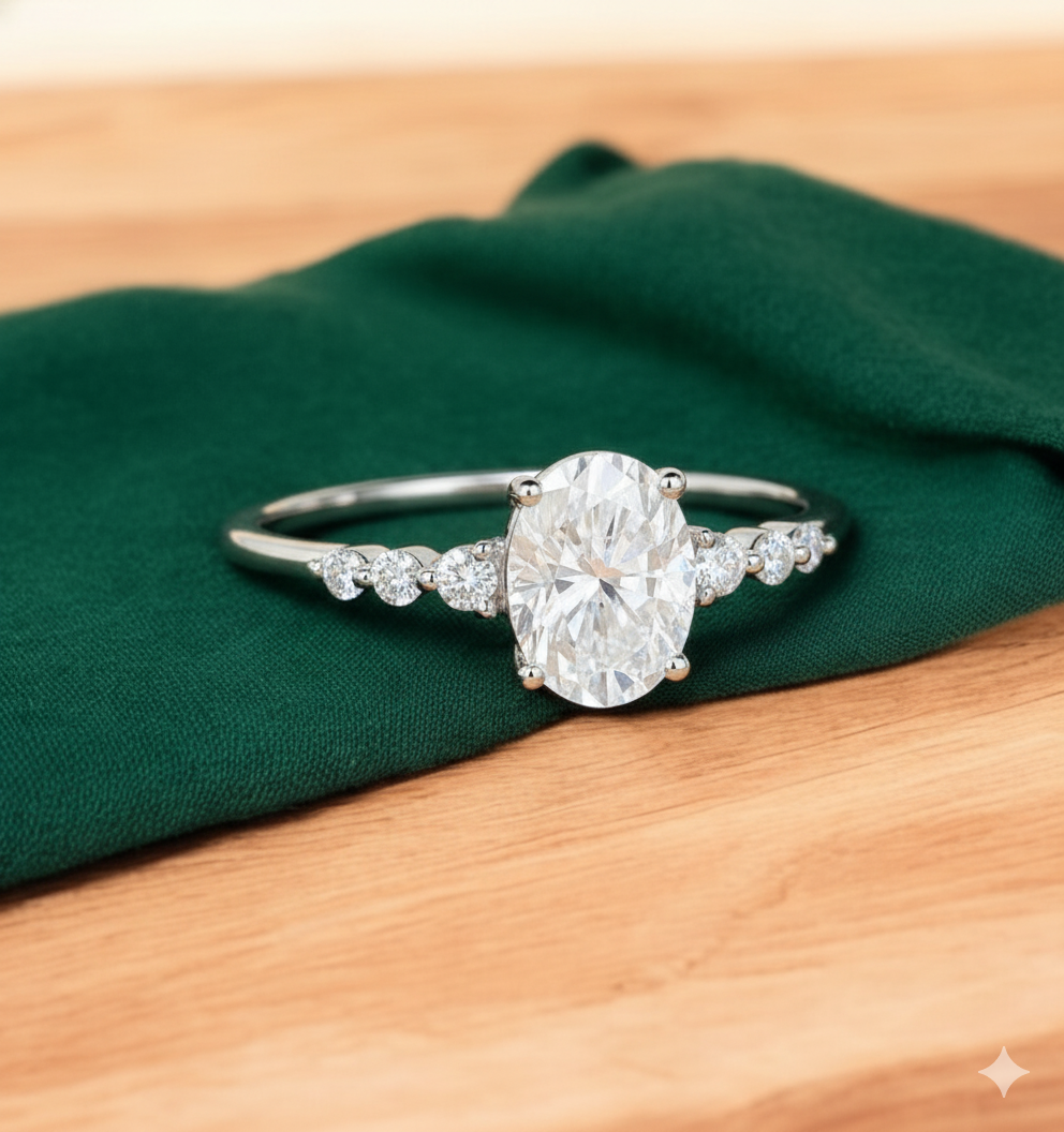 1.660CT Oval Lab Grown Diamond Engagement Ring