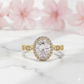 1.60CT Oval Halo Lab Grown Diamond Engagement Ring