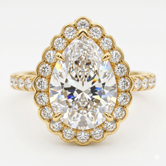 1.60ct (6x9mm) Pear Shaped Lab-Grown Engagement Ring