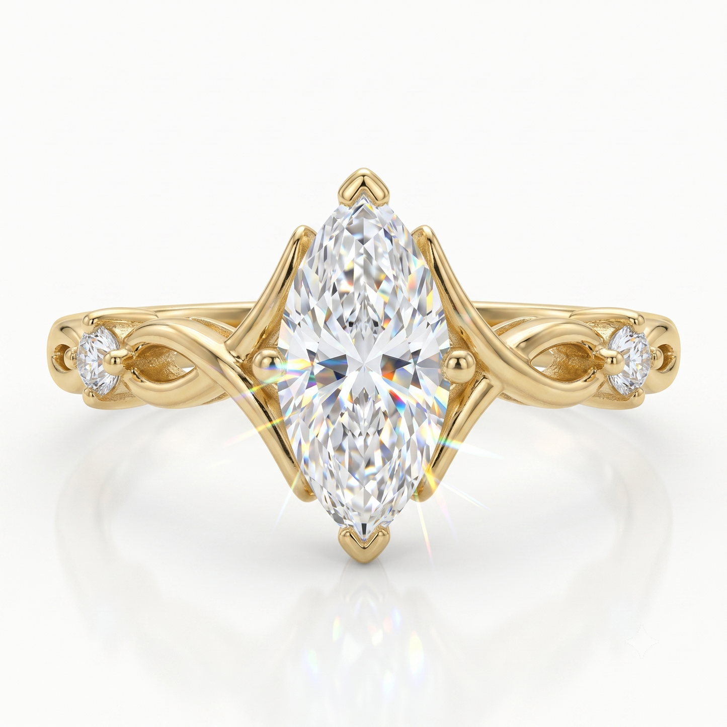 0.536 Ct Marquise Cut Lab Diamond Ring – Engagement Jewelry