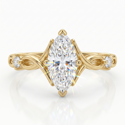 0.536 Ct Marquise Cut Lab Diamond Ring – Engagement Jewelry
