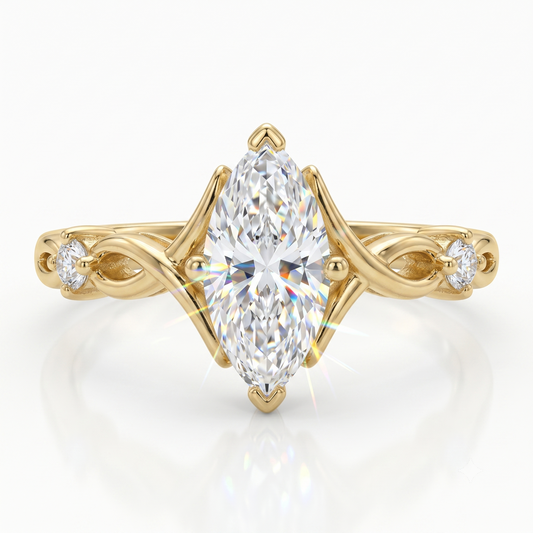 0.536 Ct Marquise Cut Lab Diamond Ring – Engagement Jewelry