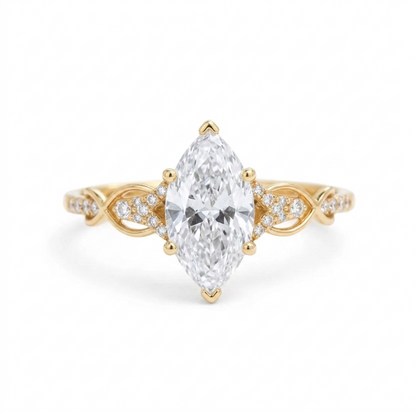 1.60ct Marquise Cut Lab Diamond Engagement Ring