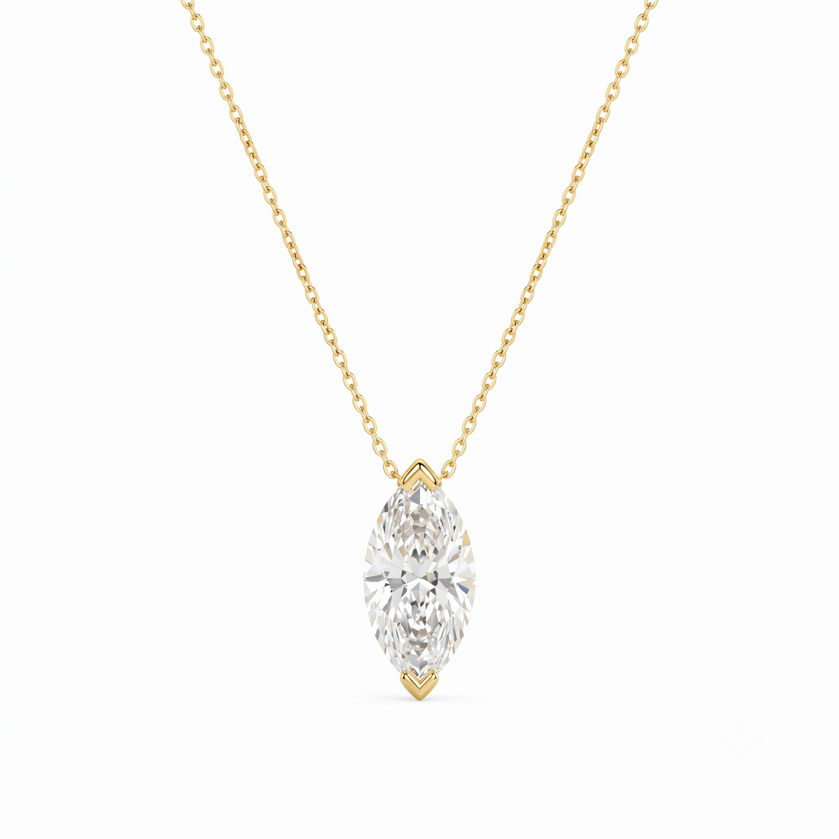 1.00ct Marquise Cut Lab Grown Diamond Pendant Necklace