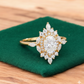 1.220ct Oval Lab Grown Diamond Engagement Ring • Vintage Rose Gold Art Deco Marquise Cluster Bridal Ring