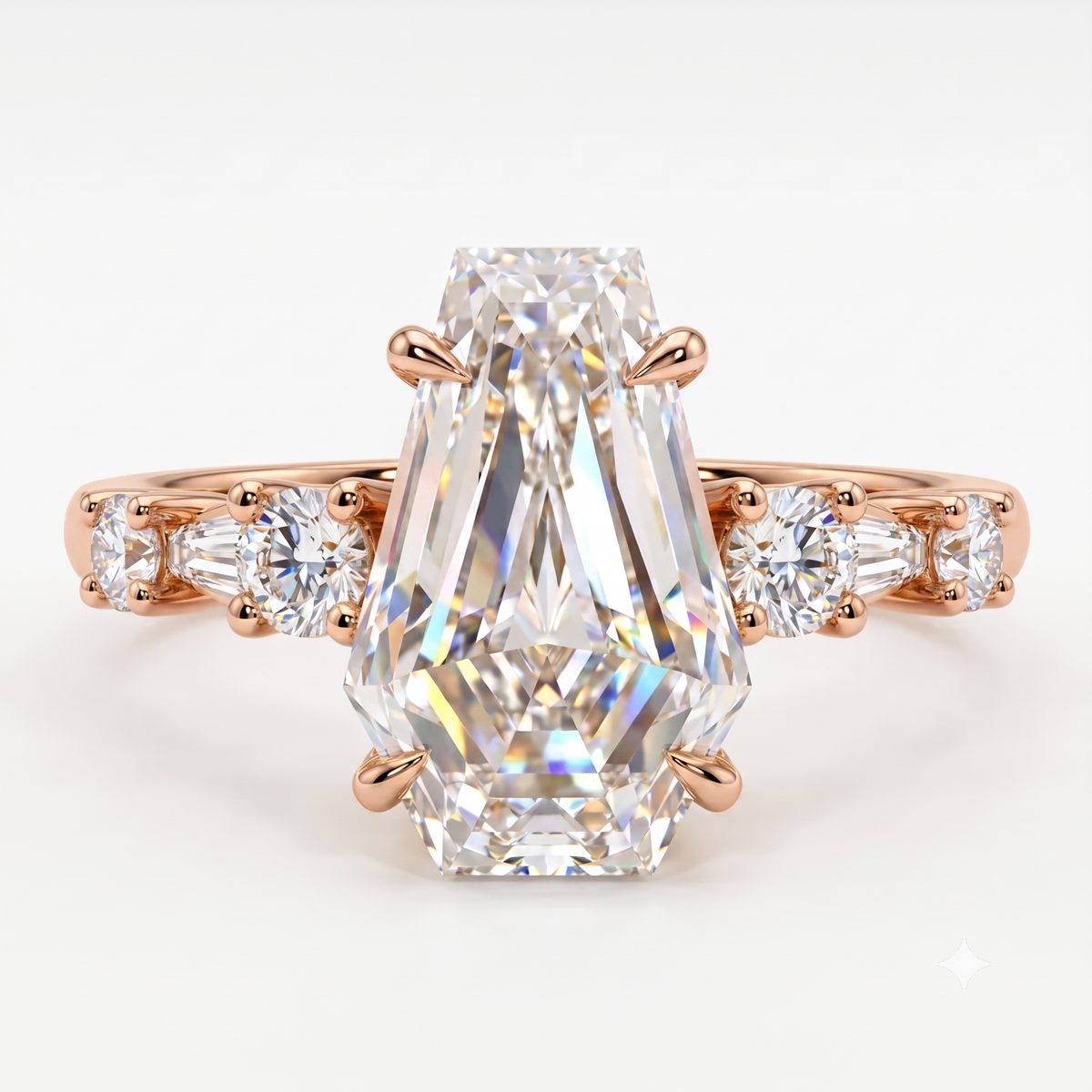 2ct Lab-Grown Coffin Diamond Ring for Unique Brides