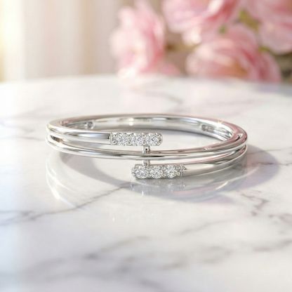 0.060 Ct Lab-Grown Diamond Wedding Band – 14K Open Band